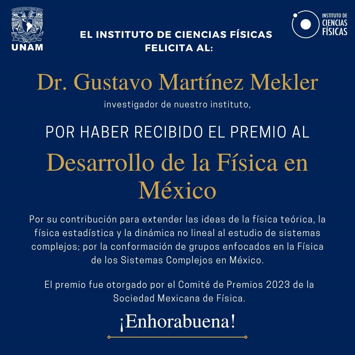 Premio al Desarrollo de la Física en México: 
