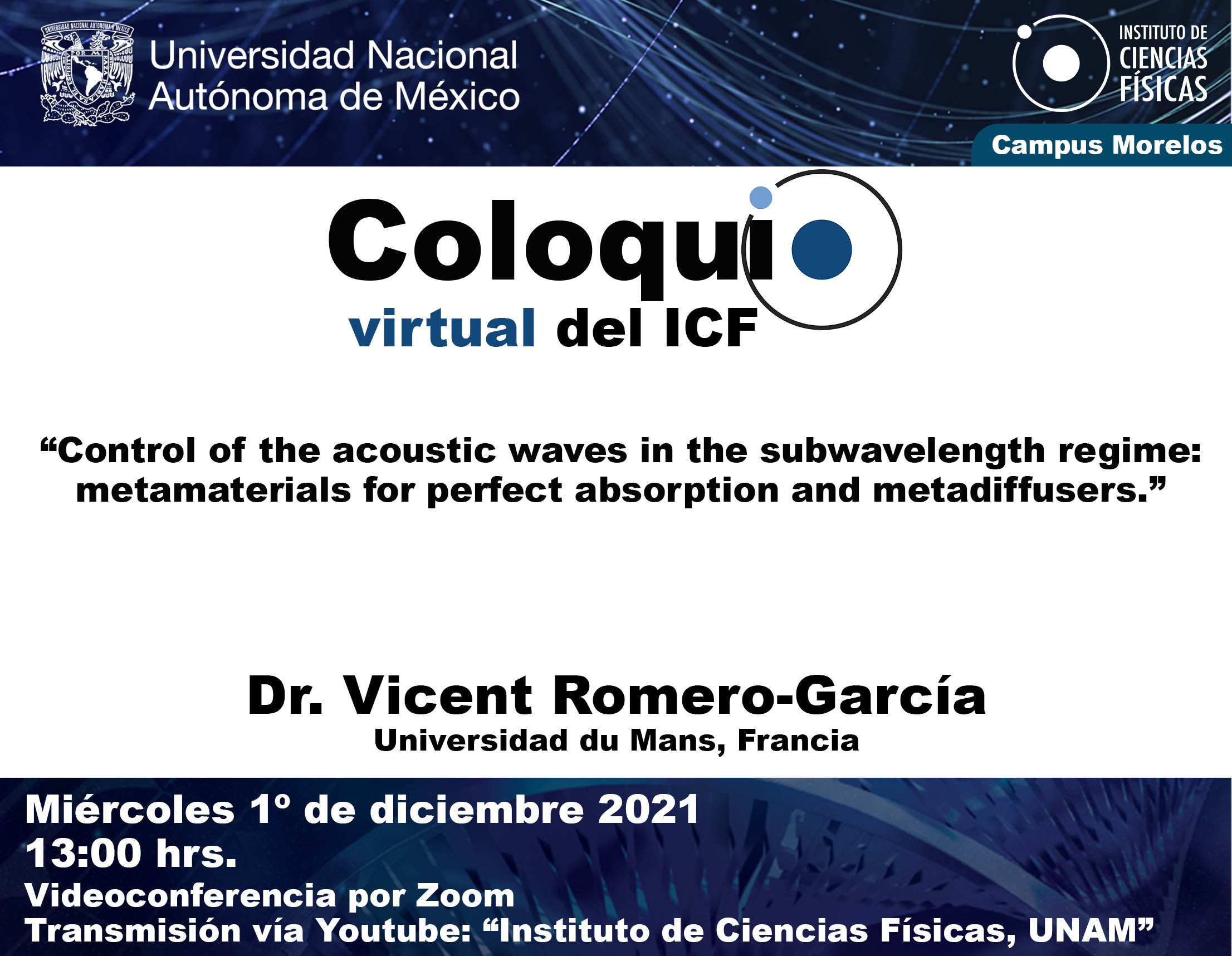 “Control of the acoustic waves in the subwavelength regime: metamaterials for perfect absorption and metadiffusers.”