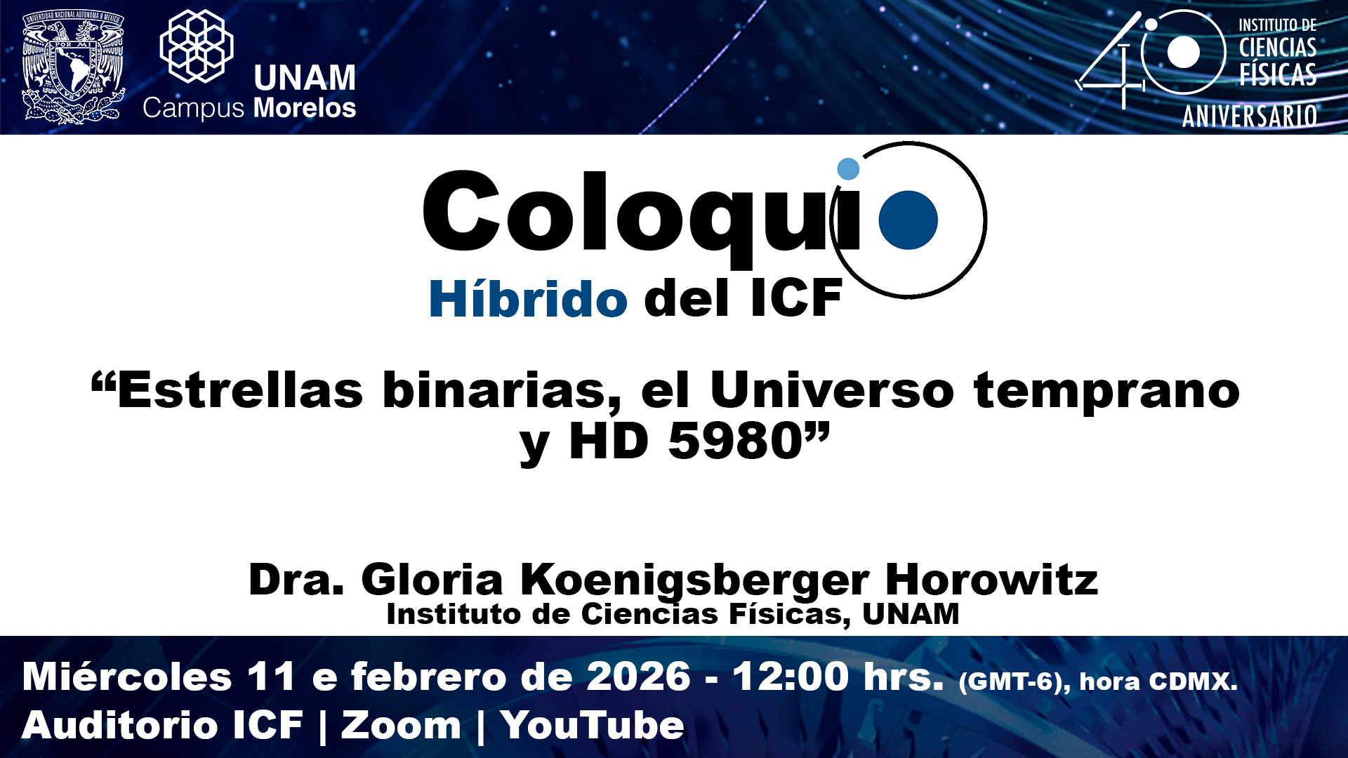 "Estrellas binarias, el Universo temprano y HD 5980&rdquo;